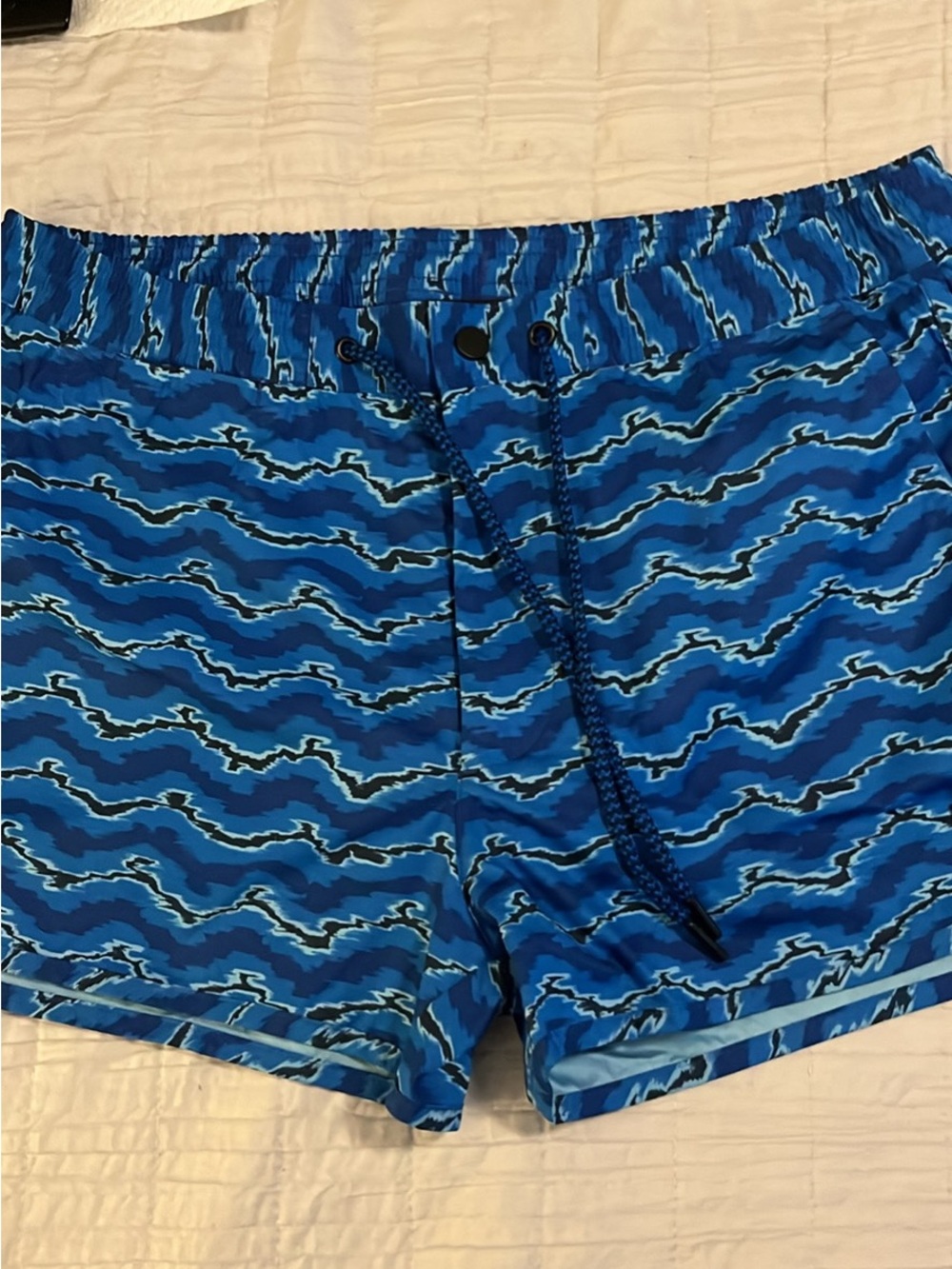 Marc By Marc Jacobs Blue Wave Print Swim Trunks